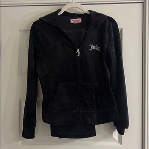 Juicy Couture Black Velour Hoodie and Pants